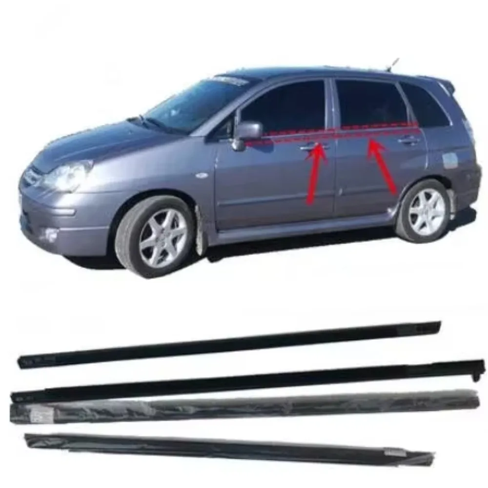 

4 Pieces Black Window Glass Rubber for Suzuki Landy Weather Strip Protect Seal Outside for Liana 1.4L 1.6L Hatchback Moulding