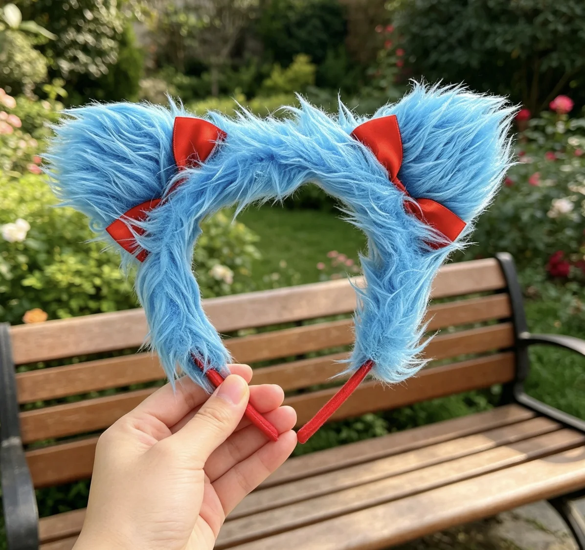 Cute Lake Plush Headband With Red Bow Hair Accessories For Halloween Carnival Masquerade Theme Party Photo Decorations Headdress