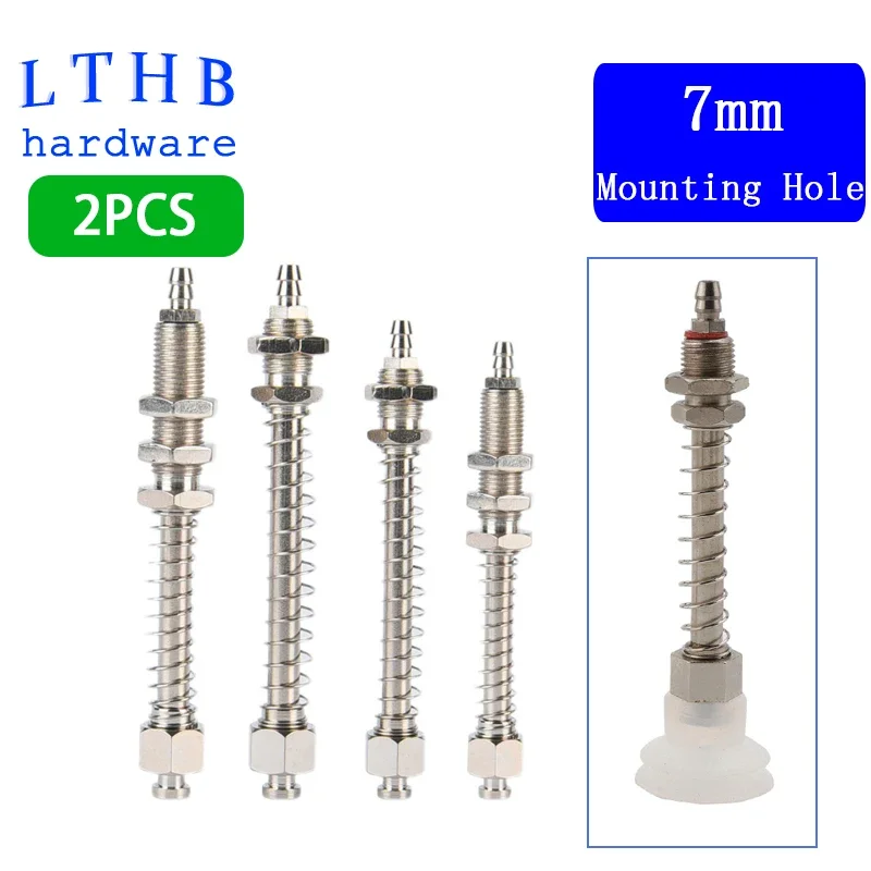 Pneumatic Vacuum Sucker Connecting Rod Direct Fittings for 7mm Mounting Head Silicone Suction Nozzle Manipulator Accessories
