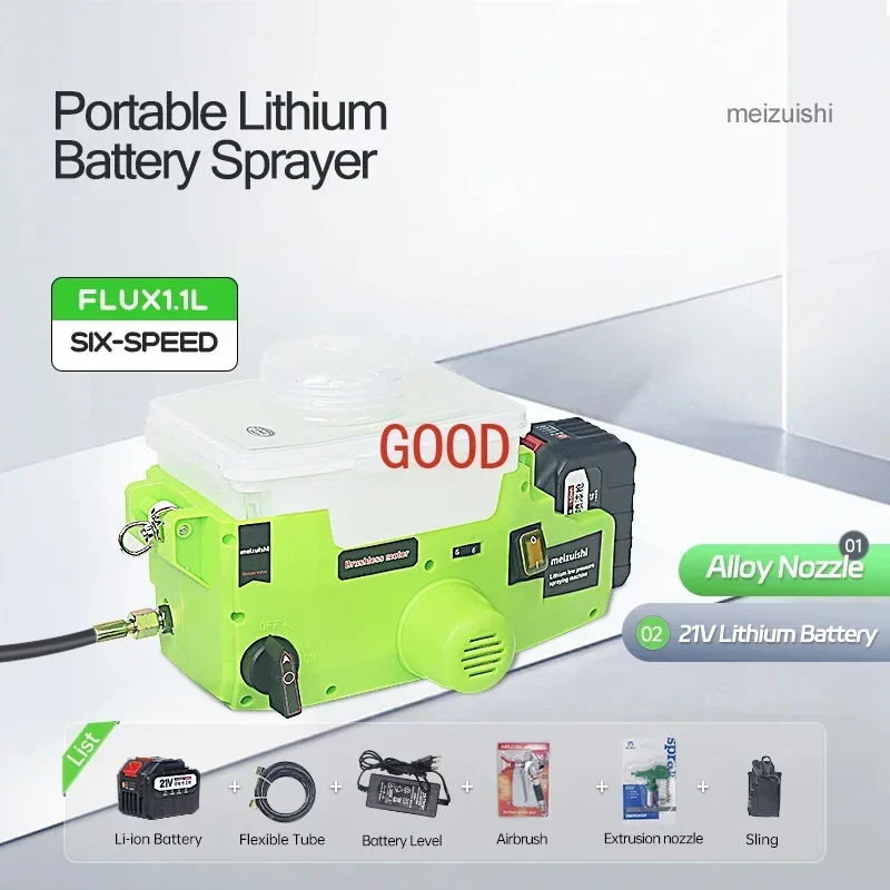 Портативный безвоздушный распылитель с литиевой батареей, ручной рюкзак, профессиональная машина для распыления краски высокого давления, покраска