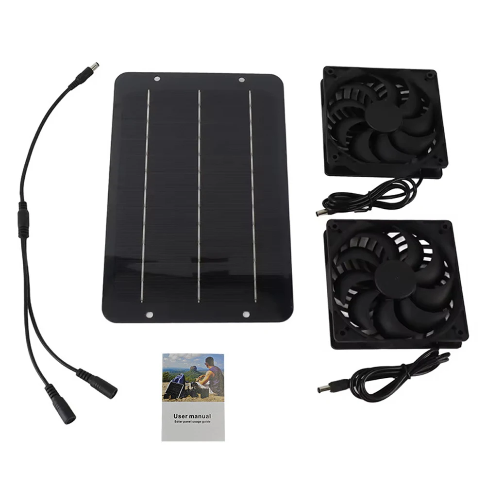 Portable Solar Fan 10W Solar Panel Fan For Dog Houses Long-lasting Performance Maximum Airflow Solar-Panel Charging