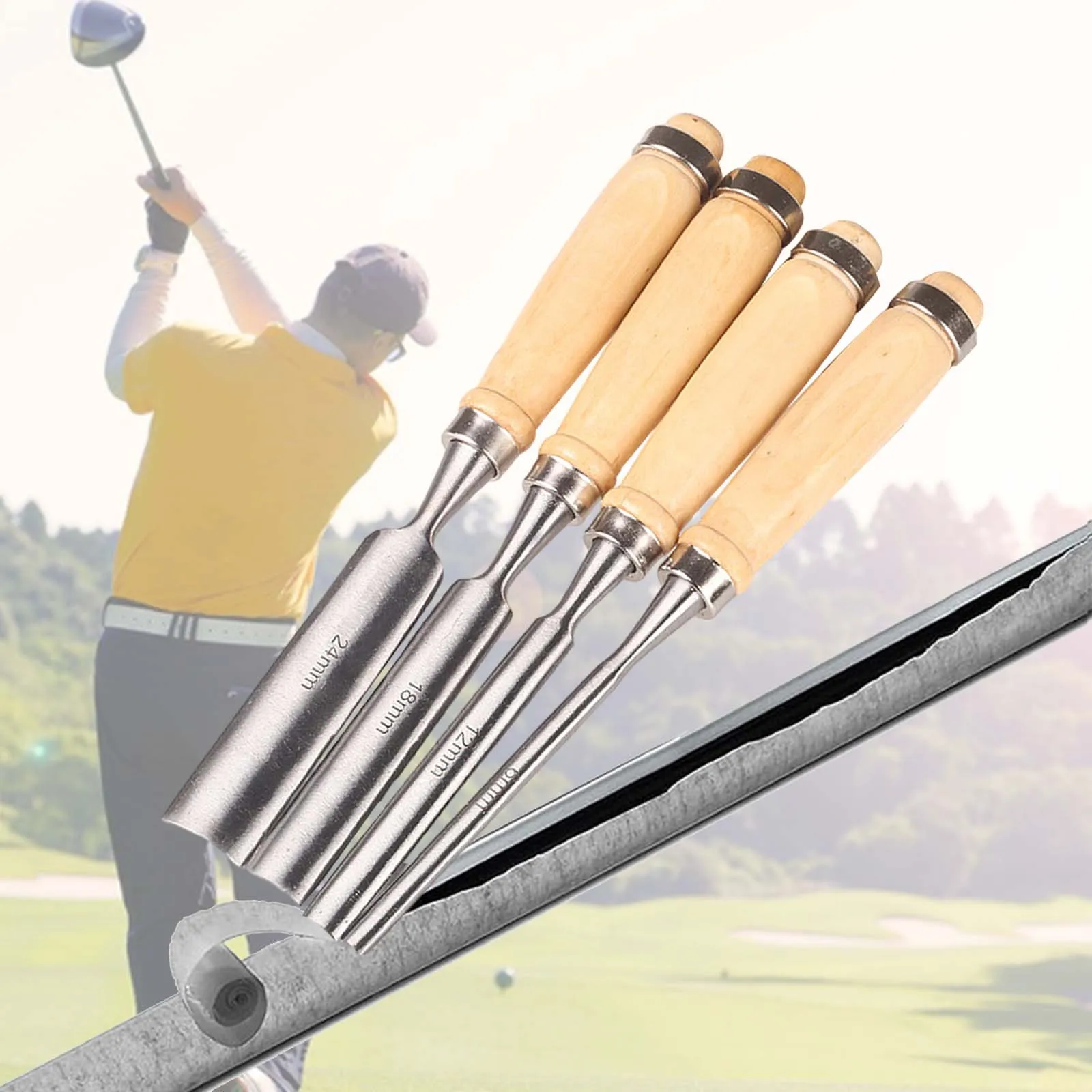 Taśma do zdejmowania izolacji z uchwytem golfowym Wymienna taśma do peelingu Drewniana rączka wielokrotnego użytku