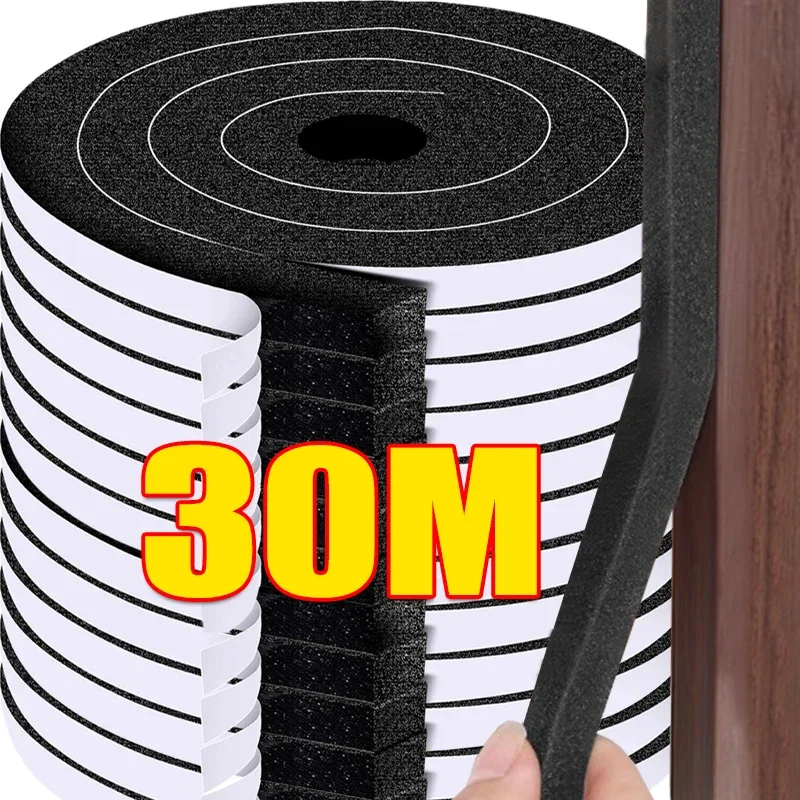 Self-Adhesive Sponge Sealing Strip Window Door Sealing Strips Windproof Sound-Proof Anti-collision Door Gap Sealing Foam Tapes