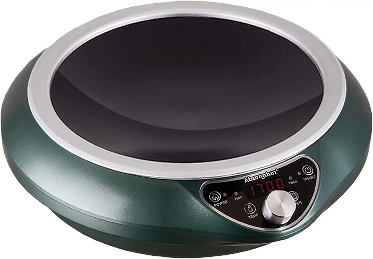 

Induction Wok Cooktop Induction Burner 1700W/85V~120V Electric Wok Curved Surface Electronic Cooker Concave Stoves