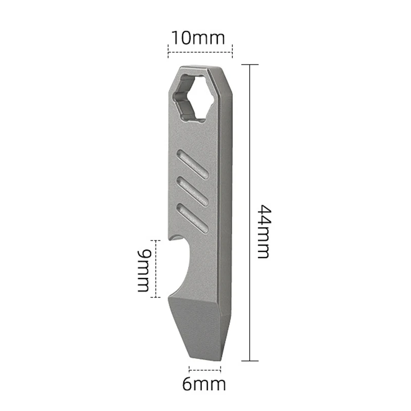 EDC Outdoor Tools Mini TC4 Titanium Alloy Crowbar Bottle Opener Graduated Scale Hexagon Wrench Multifunction Camping Gear