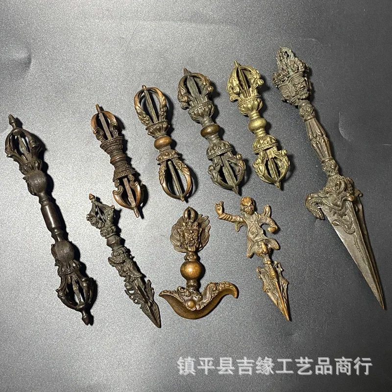 Nepalese , Three-sided Prabhavajra, , Vajra scepter, Antique hand-held item, Tibetan jewelry