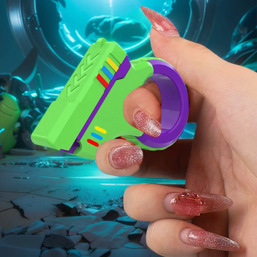 3D-gedruckter EDC-beruhigender Spinner, Stressabbau-Spielzeug, Geschenkform, Fidget-Ring, kleines Pistolenspielzeug für Angstzustände und ADHS