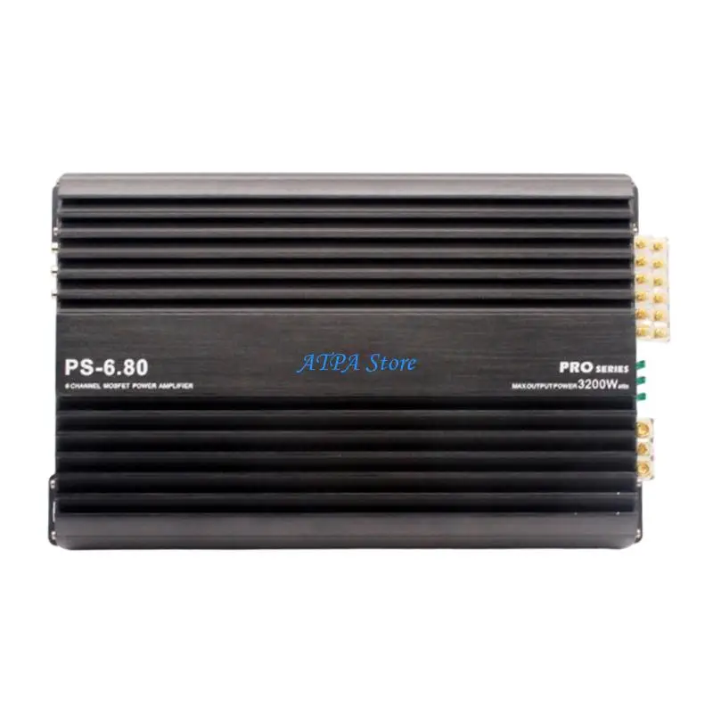 U13C Speaker Wiring Car Power Unit 6 Channel 12V AB with Heat Sink Metal Housing for Vehicle Channel Install Planning and System
