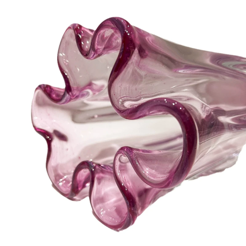 

Tender pink glazed vase, modern light luxury model room, living room bedroom flower arrangement