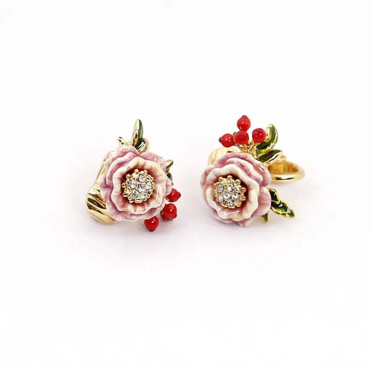 

GXGlint Monet Garden Series серьги-клипсы с розовым цветком, серьги с красными фруктами, забавные серьги для женщин, модные ювелирные изделия, подарок
