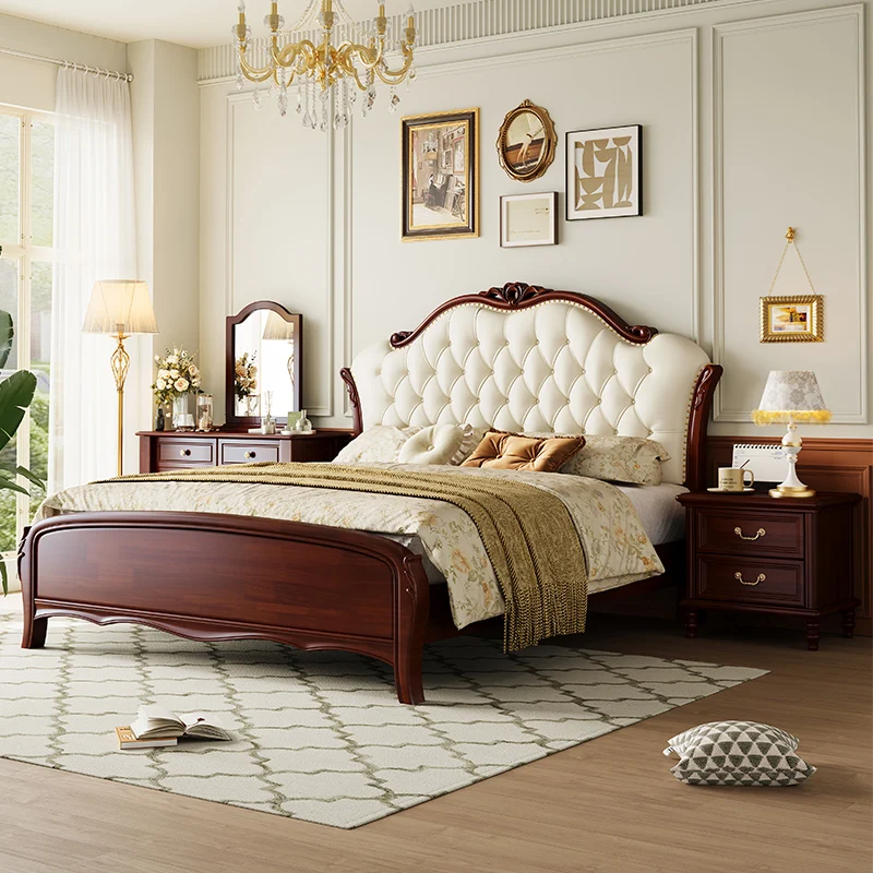 

Double Bed, European Soft-covered, American Leather, French Wedding Bed, Modern and Simple Master Bedroom Bed