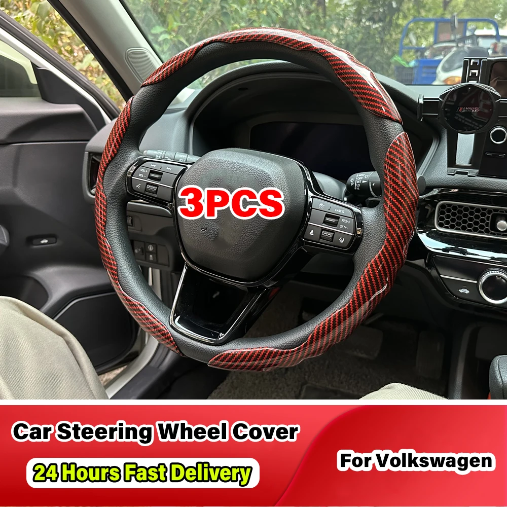 

For VW Volkswagen Golf 4 5 7 Polo 9n 9n3 Passat b5 b6 b7 b8 Caddy Scirooco Sagitar Lavida Car Steering Wheel Cover Accessories