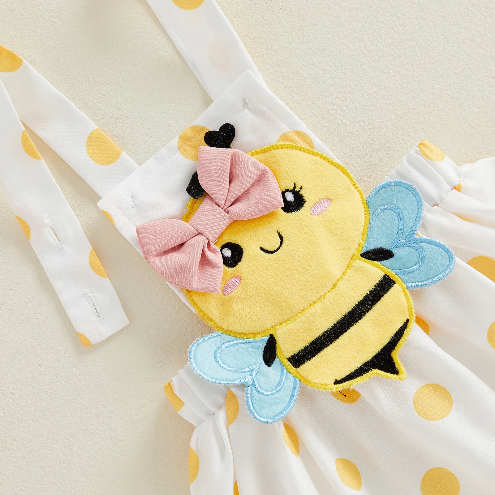 

Летний комплект для девочек: комбинезон с коротким рукавом, юбка на бретелях с вышивкой пчелы, повязка на голову, костюм пчелы для малышей