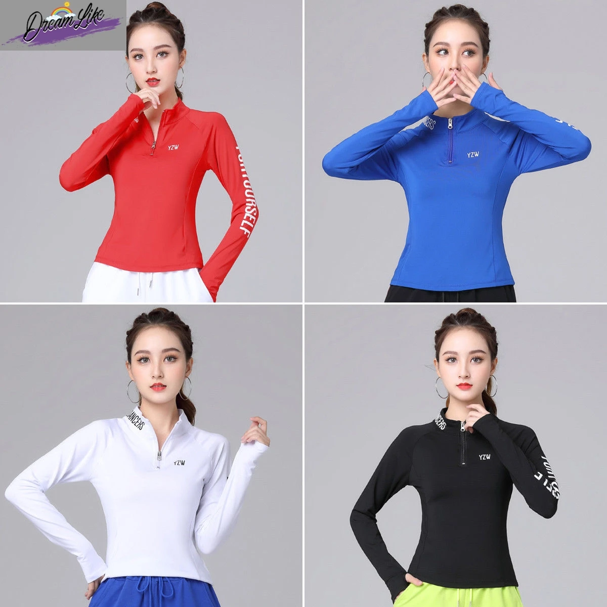 

Square Dance Fitn Gym Long Sve Top Women's Performance Costume Qui Dry Exercise Outfit Practice orm Capri Pants