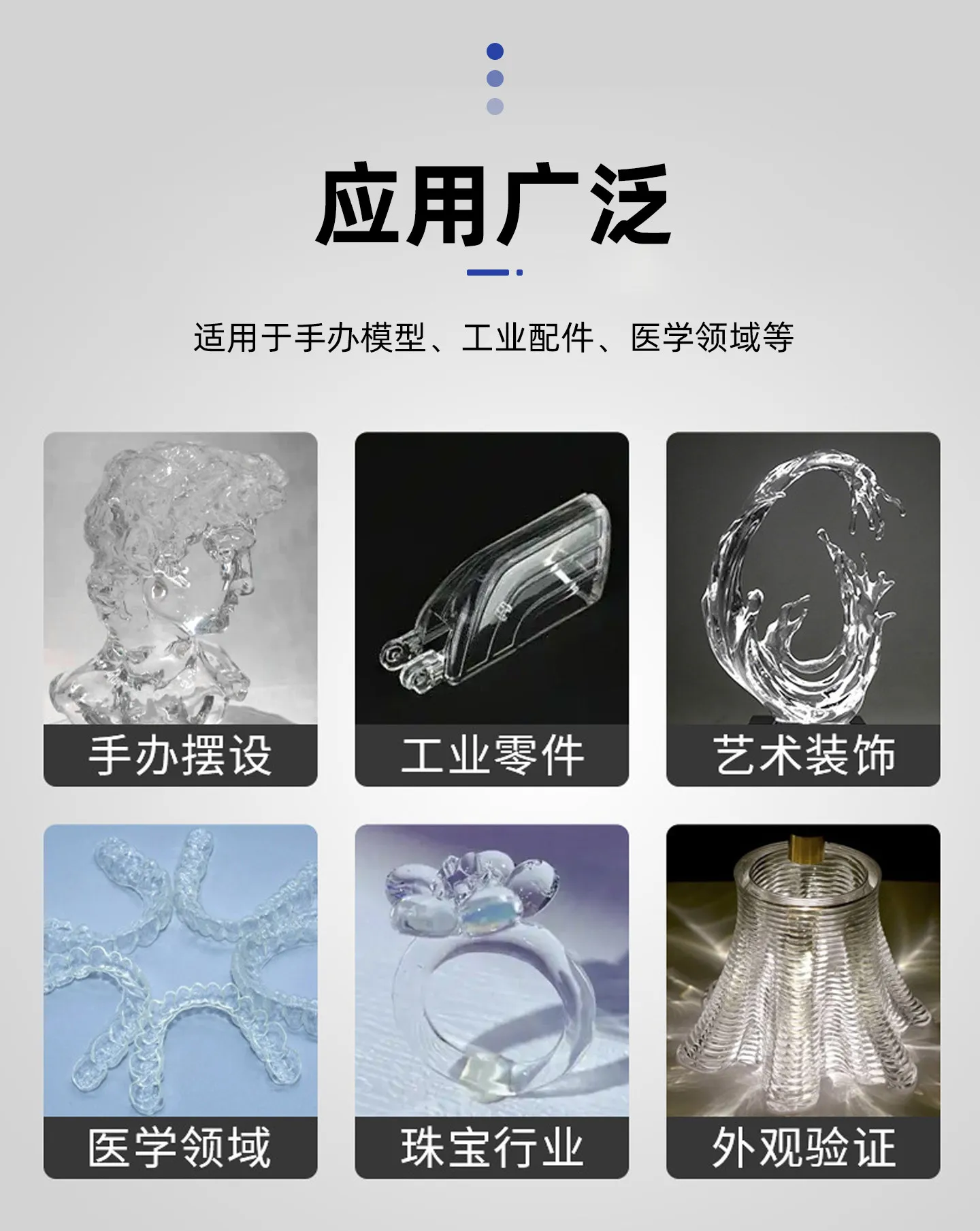 Resin 3D Photopolymerization Printer Consumables High Precision Yellowing Resistance Ultra Transparent Material