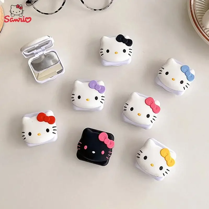 Sanrio Hello Kitty Color Flip Mirror Phone Grip Tok Smart Tok Holder Ring Y2K Girl Lazy Bracket Прозрачная подставка Розетка Детский подарок