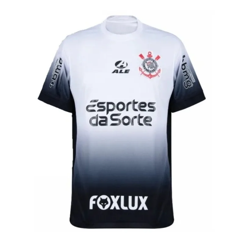 24_25 Corinthians Paulista Camisas para casa e fora, camisetas esportivas casuais respiráveis, adequadas para homens, mulheres e crianças