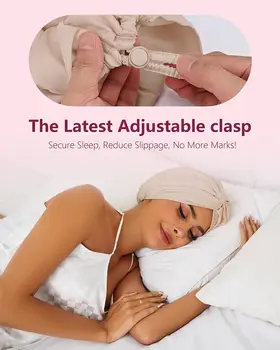 新款女士絲質頭巾帽,可調式扭結睡帽,彈性化療頭巾帽,適合捲髮女士 6 最佳銷售 睡前酒 - №5