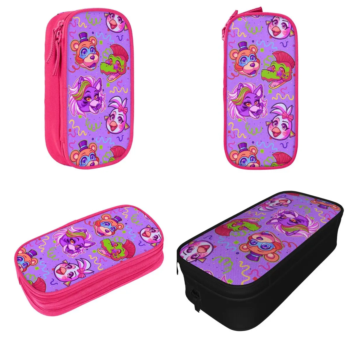 Cute Roxanne Wolf Security Breach Pencil Cases FNAF Game Pencilcases Pen Box for Girl Boy Big Capacity Bags Office Stationery