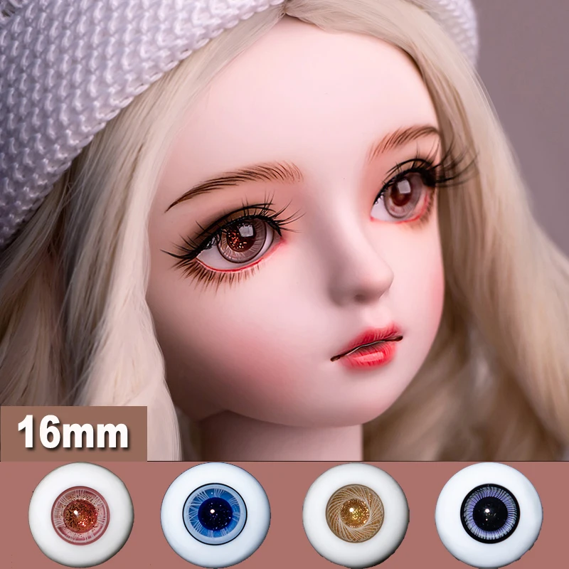

A Pair Bjd Doll Eyes 16mm Glass Eye 18mm Doll Eyeball for Dolls 1/3 1/4 Bjd Dolls Accessories Toys