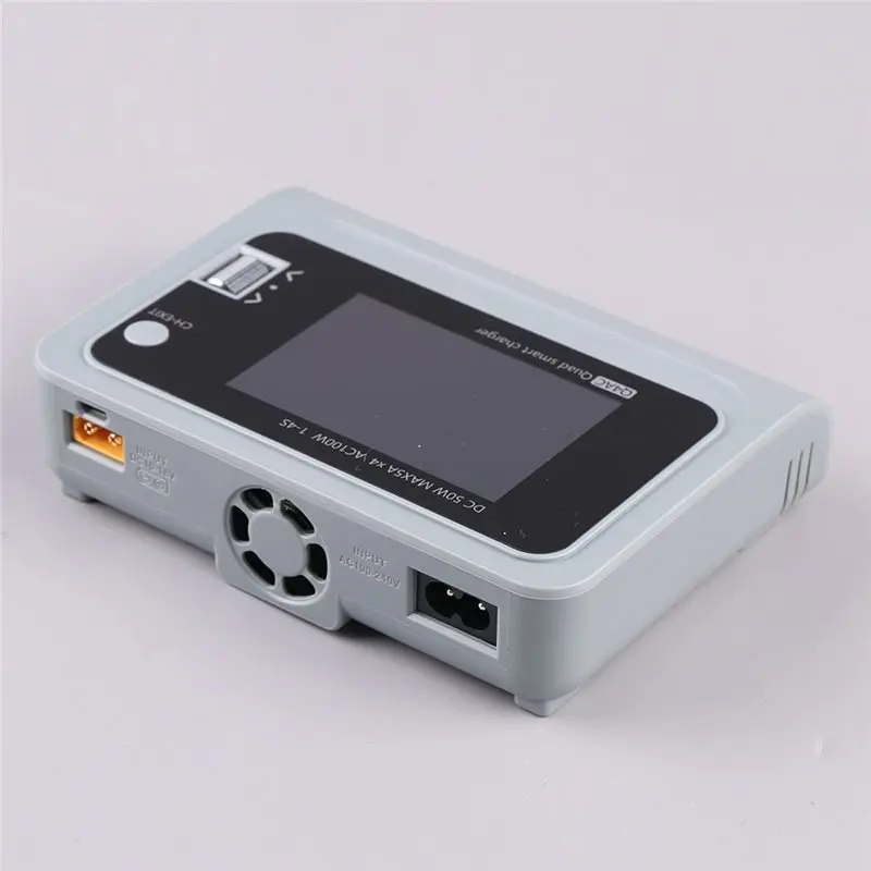 FEDI-3S Lipo Battery For RC Cars With XT60 And XT30 Adapters, 4-Port DC Smart Discharger, 4X50w, 5A, AC 100W EU Plug
