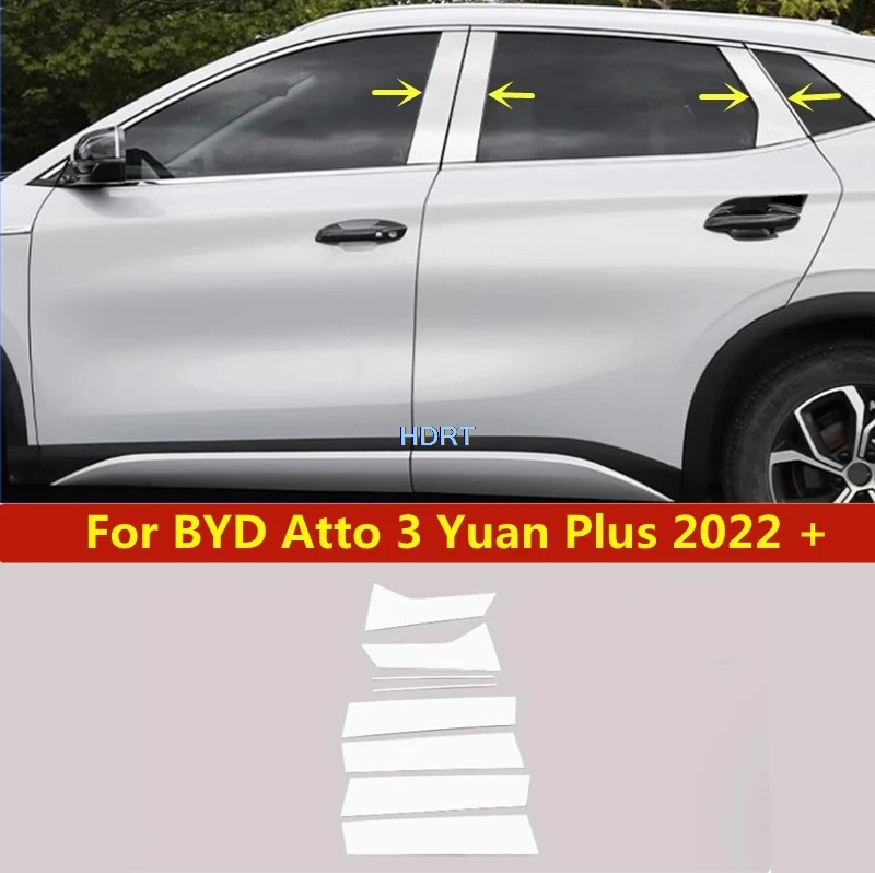

Car Styling Door Window Center Pillar Cover Protector Decoration Accessories Exterior Sticker For BYD Atto 3 Yuan Plus 2022 +