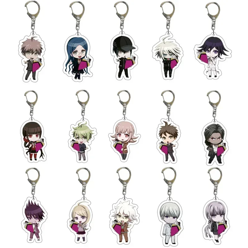 Anime Figure Akamatsu Kaede Saihara Syuichi Monokuma Key Ring Creative Acrylic Key Chain Creative Model Plate Decor Collection