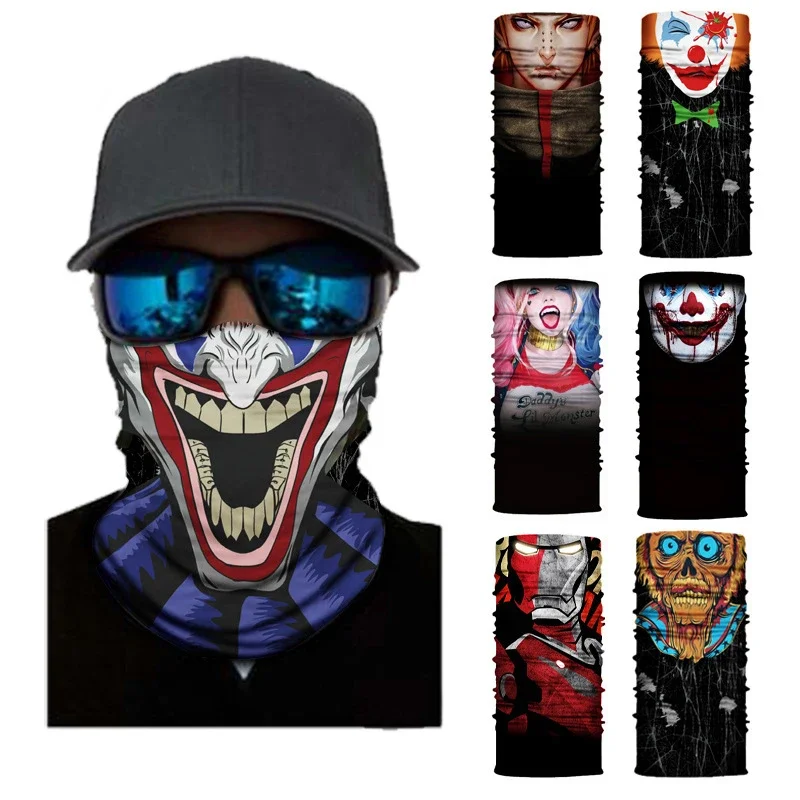 3D Skull Climbing Hiking Bandana Sport Headwear Balaclava Neck Gaiter Motorcycle Cycling Headband Mask Tube Cover Face Scarf