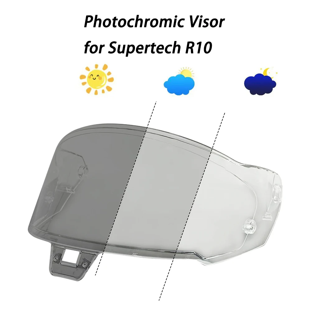 

Motorcycle Helmet Photochromic Visor for Alpinestars Supertech R10 Lens Phototropy Clear Anti-UV Glasses Shield Autochromic lens