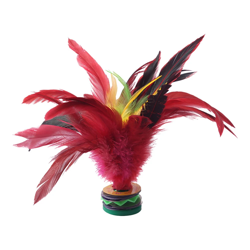 20cm Chinese Jianzi Wear Resistant Chicken Feather Shuttlecock Portable Foot Kick Handwheel Feather Shuttlecock Outdoor Toy Game