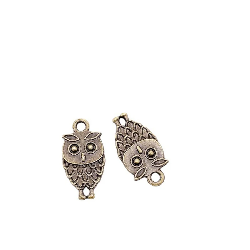 Factory Direct Sales 100Pieces DIY Ornament 18*9MM Owl Double-Sided Pendant Clothing and Bag Materials