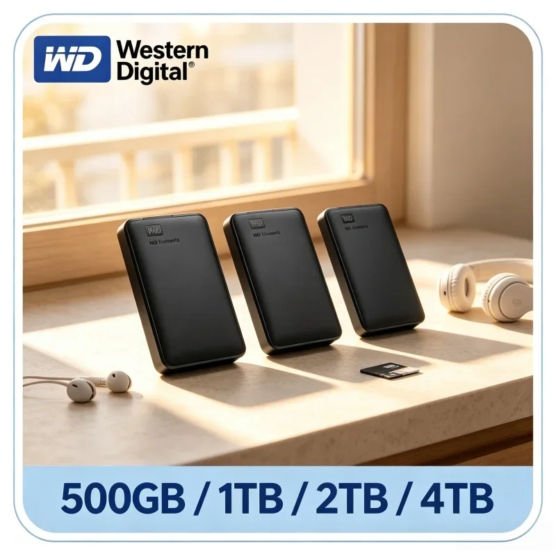WD Western Digital 2.5" USB3.0 External HDD Large-capacity Mechanical Mobile Hard Disk 1TB 2TB 4TB 5TB 6TB Hard Drive