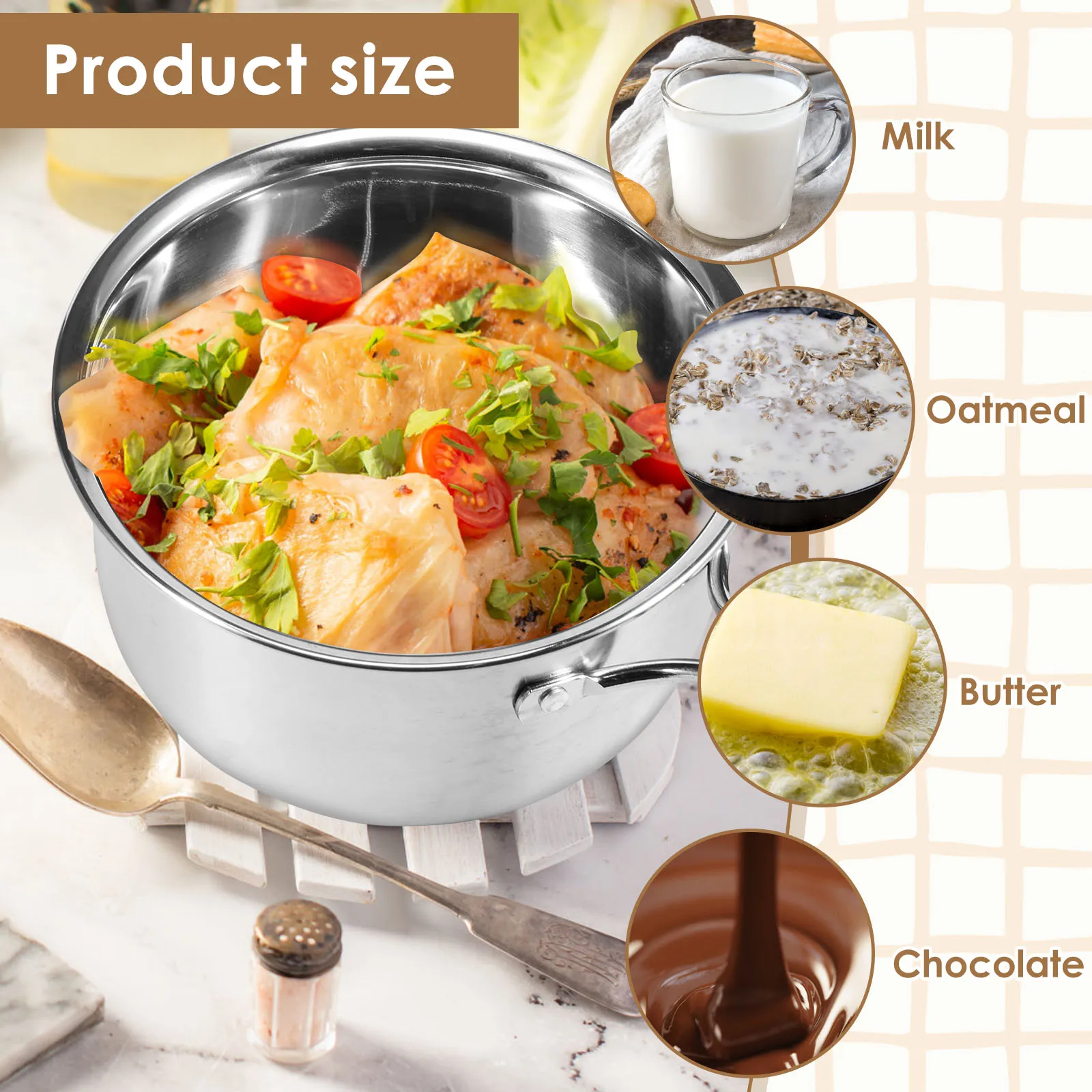 Multifunctional Oil Fryer Pot Small Sauce Pan Milk Pot Deep Fryer Pot with Glass Lid Fry Pot Kitchen Frying Chicken Cooking Tool view 3