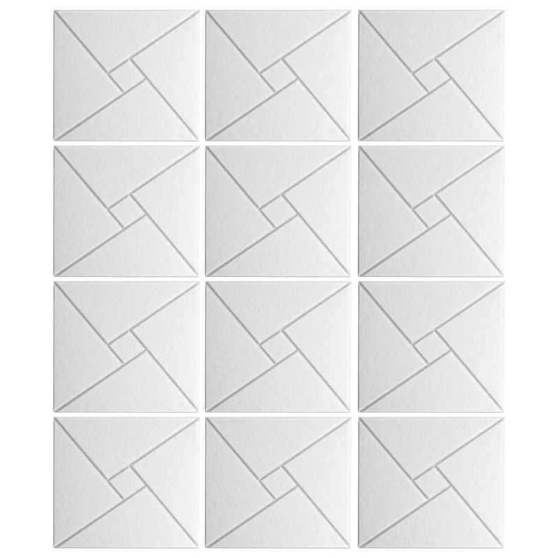 Conjunto 12 painéis espuma acústica autoadesivos quadrados, painéis parede à prova som, envio direto