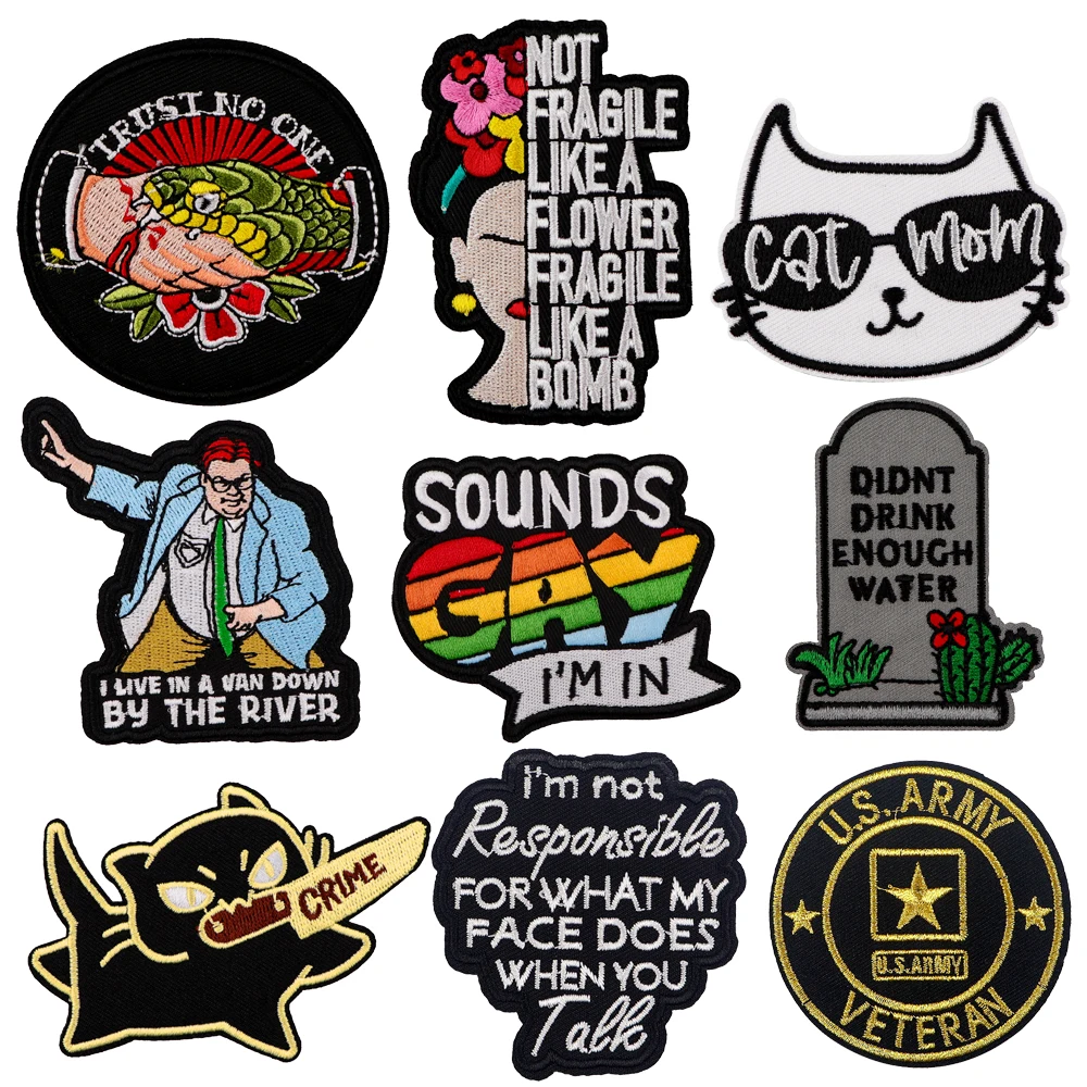 Cartoon Embroidery Patch Sew Applique Iron On Patches For Clothing Women Men Cool Patches DIY Jacket Ironing Sticker Badges