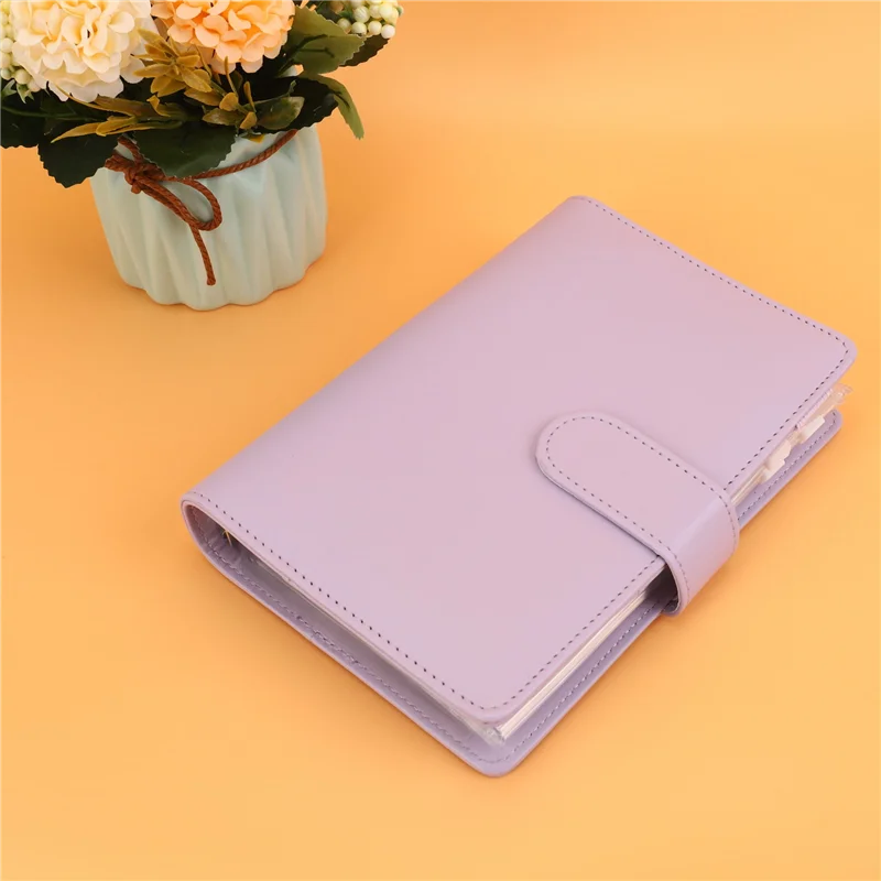 A42Z-14 Binder Bags A6 With Leather Binder Cover, 6 Rings Budget Binder With Cash Envelope, Money Saving Binder