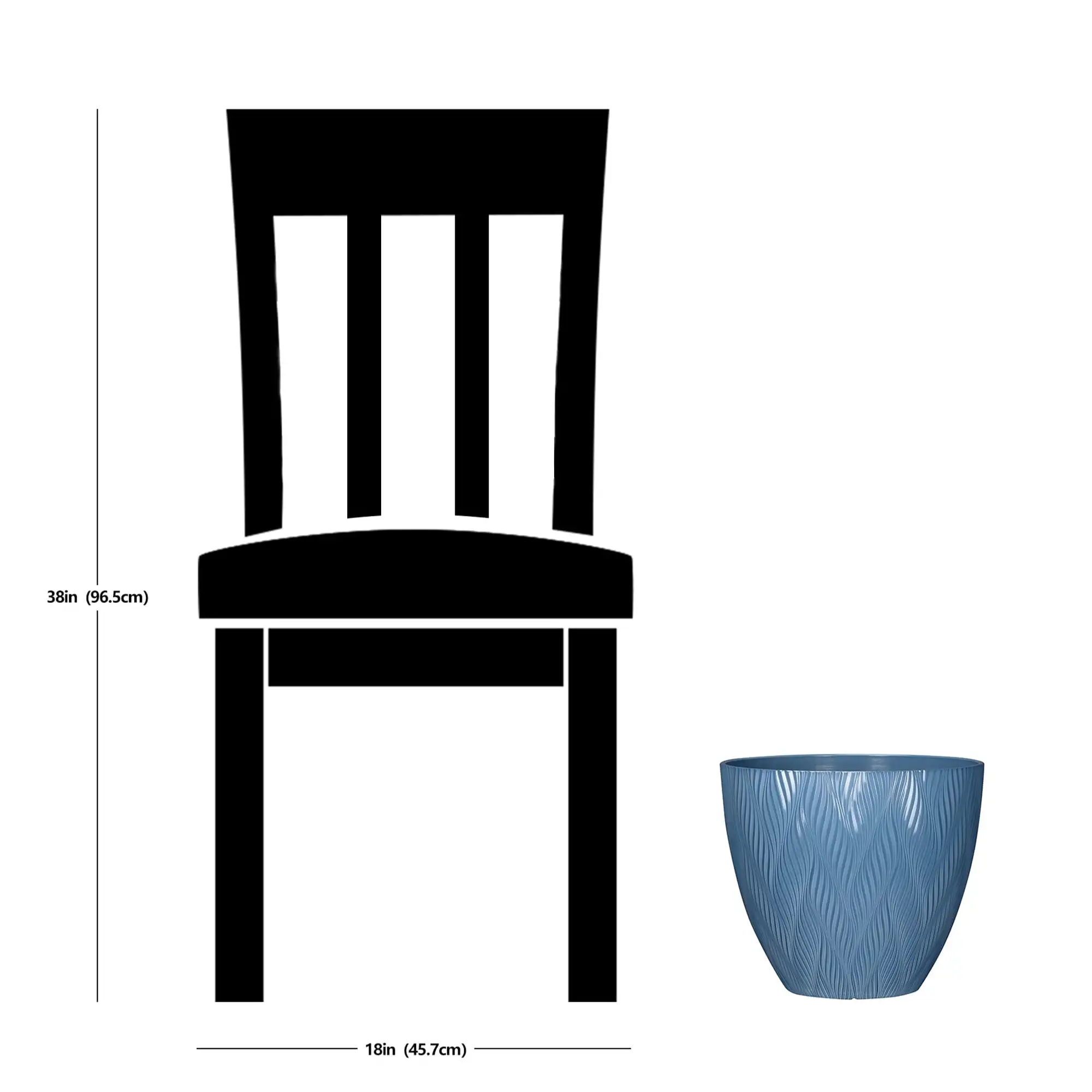 نهر Macetero de Resina Reciclada Azul، 12 × 12 × 10,4 Pulgadas