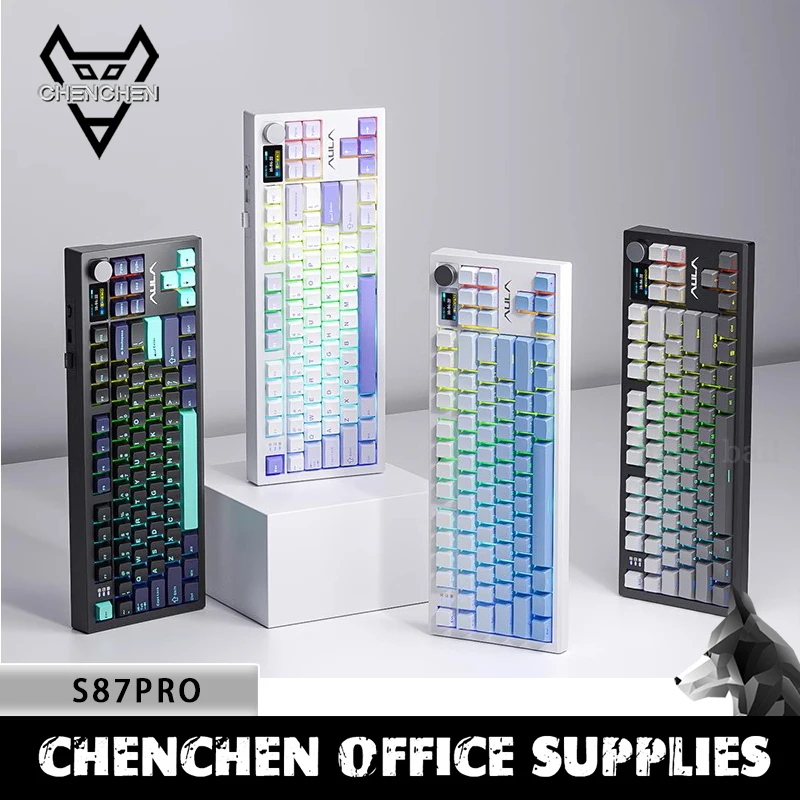 

Aula S87pro Mechanical Keyboard 3-Mode Hot-Swap Wireless Bluetooth Keyboards Gasket Rgb Office Gamer Custom Keyboard Laptop Gift