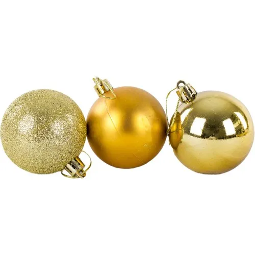 Evistro Christmas Party Ornament Decorative 24 Pcs Ball 6 cm Gold Dore