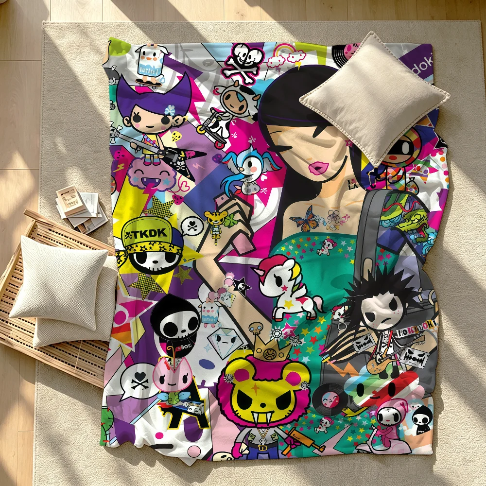 Fashion T-Tokidoki-S Brand Art Blanket Soft Warm And Thick Perfect For Bedroom Living Room Bed Sofa Camping Picnic Office Gift