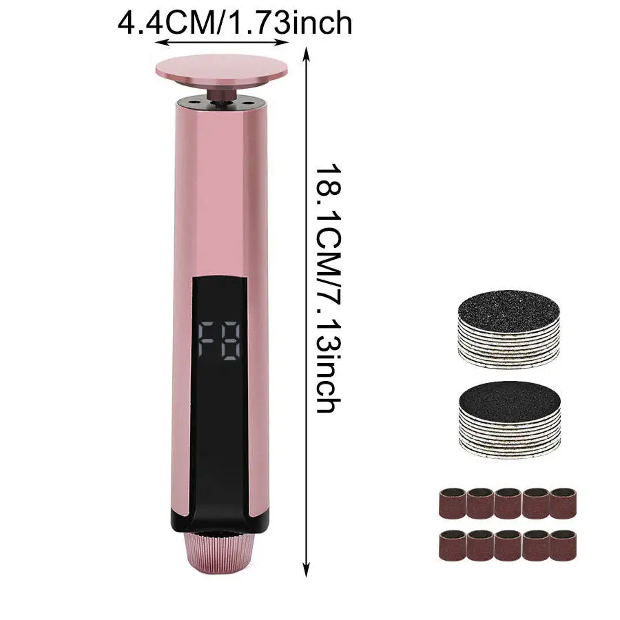 Atualizar 2 em 1 arquivo de pé elétrico removedor de calos moedor de unhas com discos de lixa 9 velocidade purificador de pé pele morta pedicure ferramenta