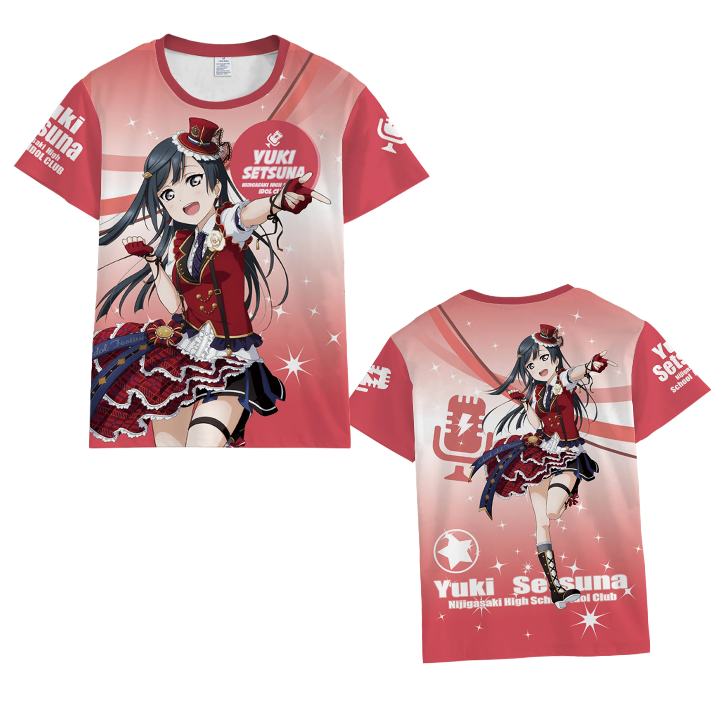 3D Print Love Live! Nijigasaki High School Idol Club T Shirt Women Men Konoe Kanata Uehara Ayumu Cosplay Graphic Tees Streetwear