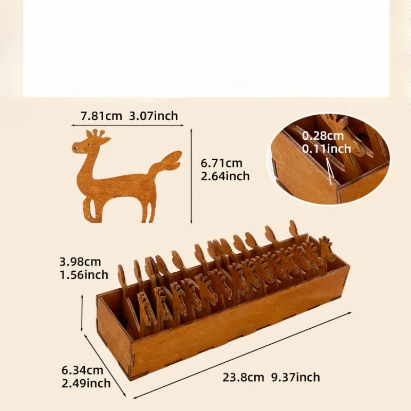 خشبية الحيوان بكرة خشبية ثلاثية الأبعاد مجسمة الإبداعية خشبية الغزلان بكرة مجموعة دهان داي الحرفية تزيين زينة عيد الميلاد