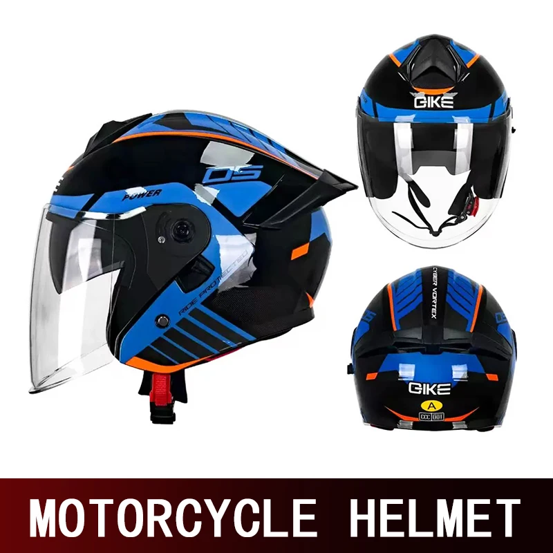 Lightweight Double-Lens Sunshade Retro Motorcycle Helmet Electric Helmet Three-Quarter Helmet Cruise Motorcycle Pedal universal