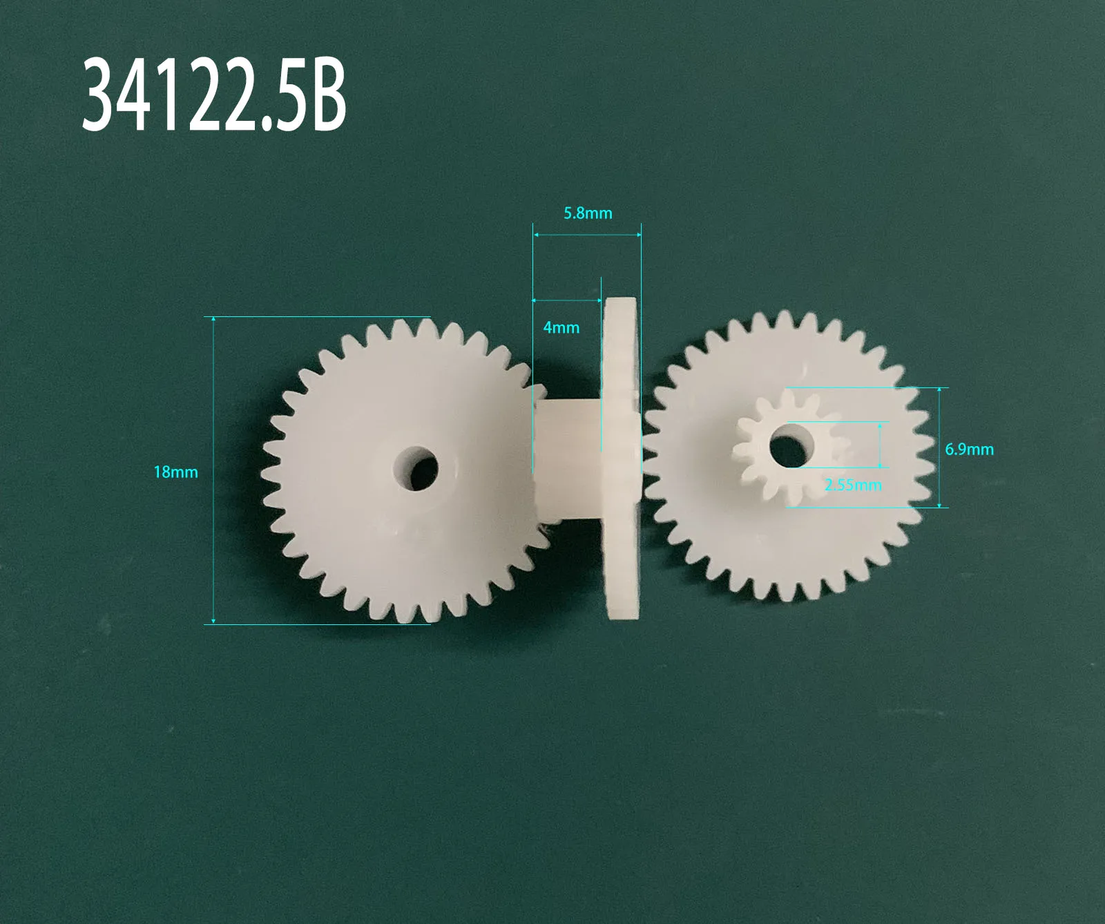 34122A 34122B 34122.5A 34122.5B 0.5M Plastic Spur Gear OD 18mm 34 Teeth + 12 Teeth 2mm Tight 2.5MM Loose Fiting Gears 10pcs/lot