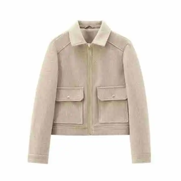 

Women's Zipper Jacket Coat New Winter Long Sleeve Pocket Outerwear Coat Short Street Elegant Women's Jacket