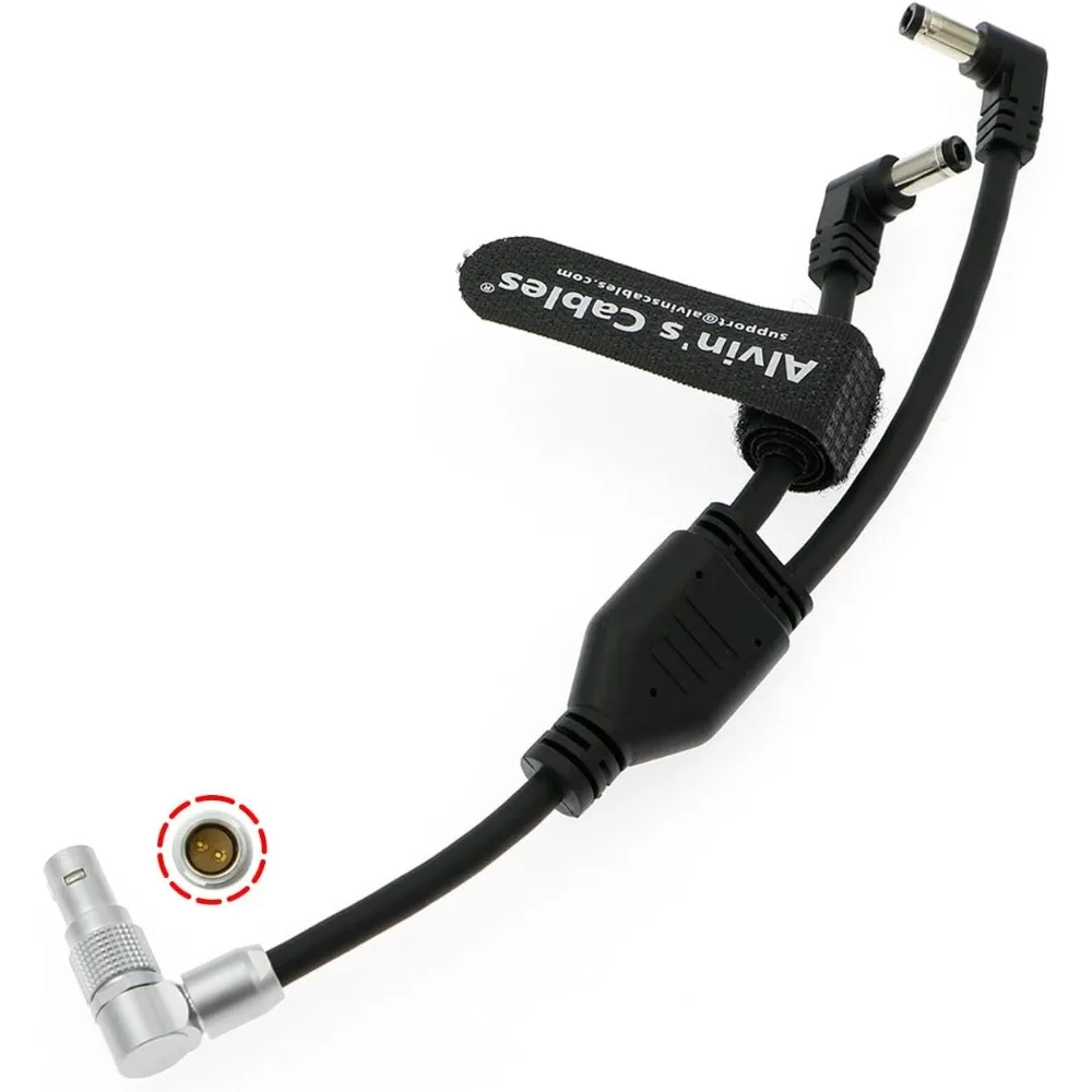 

Alvin's Cables Rotatable 2-Pin Male to Dual Right-Angle DC Male Power Cable for Z-CAM E2 F6| F8| S6| M4 Camera