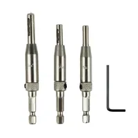 3 PCS Self Centering Hinge Drill Bits Set Door Cabinet Holes HSS Hex Groove Woodworking Tools Herramientas Ferramentas