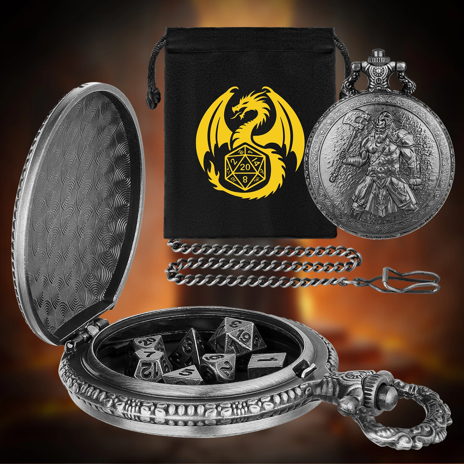 

Оптовый набор из 5 металлических мини-часов-подвесок с ретро-дизайном «Барбарианская рука», в виде кубиков, с цепочкой-брелоком, подарок для любителей ролевых игр