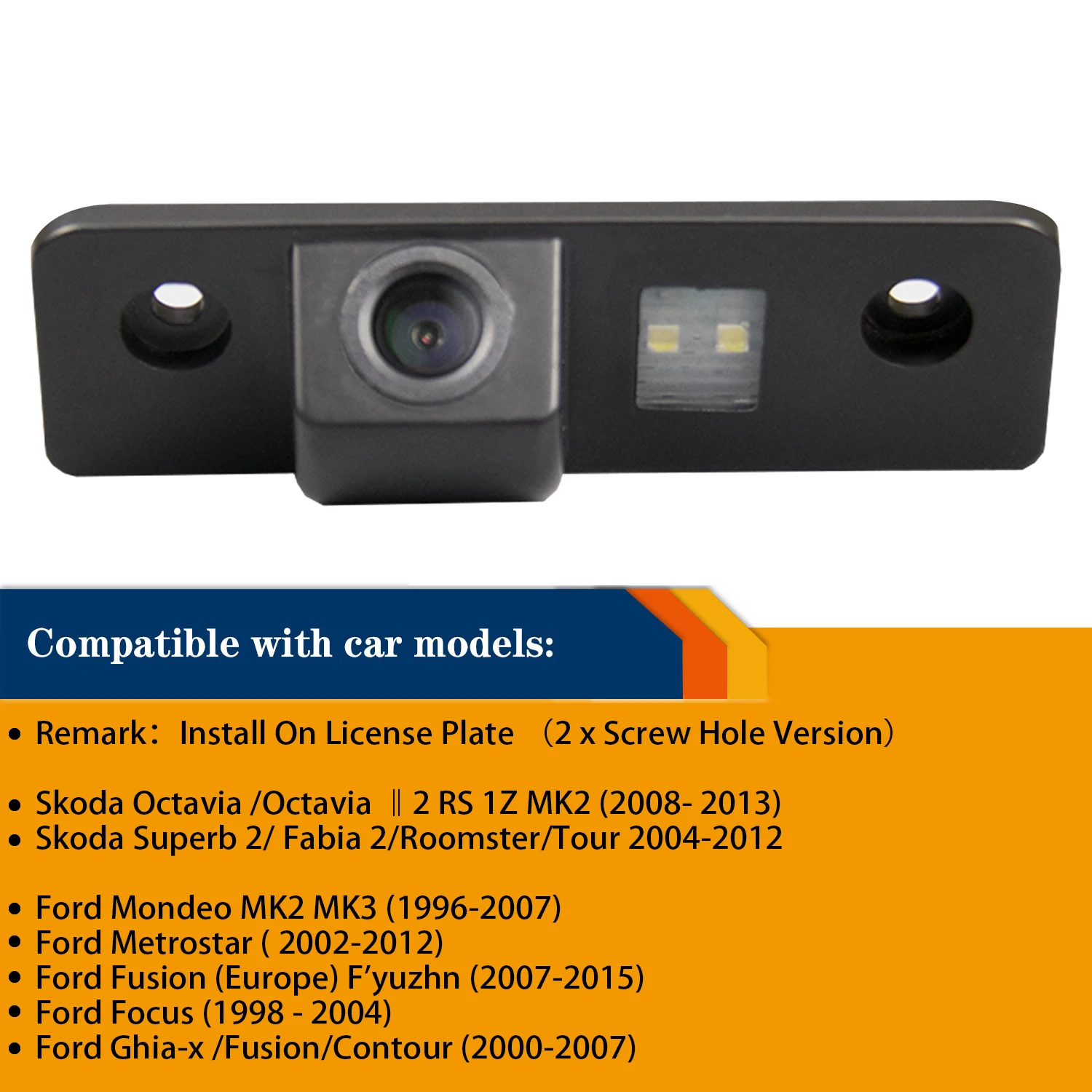 HD 720p Rear View Parking Camera for Skoda Octavia 2008-2013 FORD Mondeo MK2 MK3 1996~2007 FORD Fiesta ST MK5 / Classic / Ikon